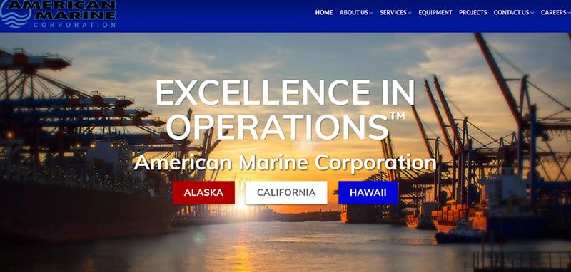 11. American Marine Corporation - Great Marine Website Examples