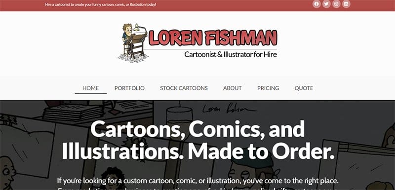 11. Loren Fishman - Examples Of Cartoonist Websites & Portfolios