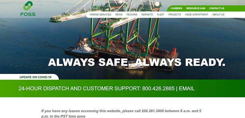 12. Foss Maritime Company - Great Marine Website Examples