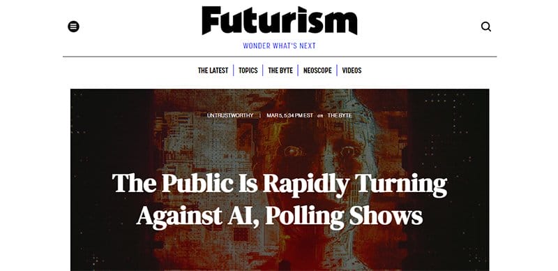 12. Futurism - Best Science Website Design Examples