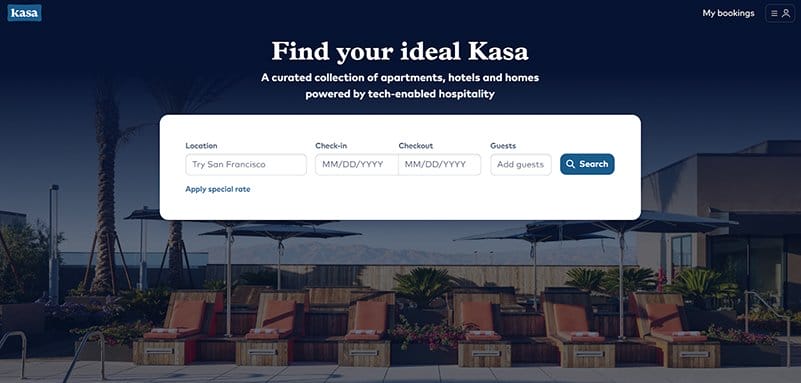 12. Kasa - Most Beautiful Vacation Rental Websites
