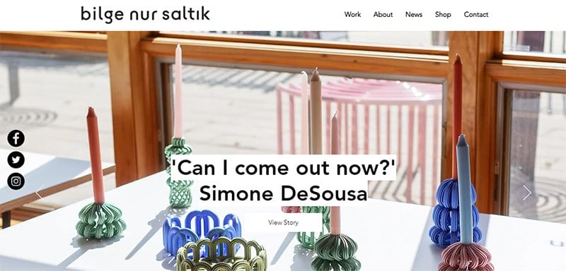 13. Bilge Nur Saltik - Best Wix Portfolio Examples