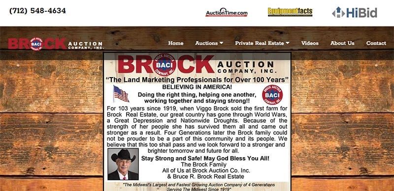 13. Brock Auction - Great Auction Websites Example