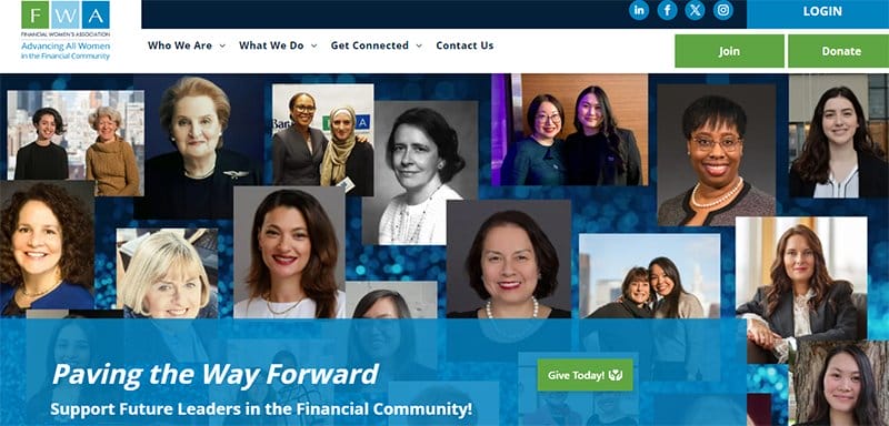 13. Financial Women’s Association - Best Advocate Website Design Example