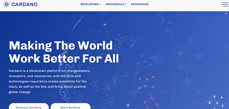 14. Cardano - Best Crypto Website Designs For Your Inspiration