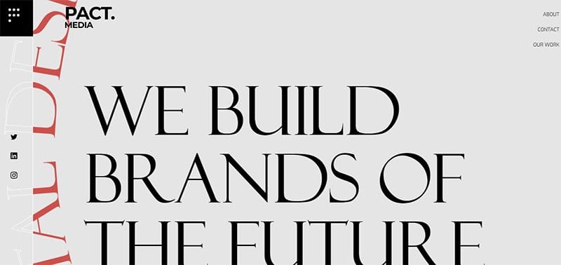 14. Pact Media - Gray Websites with Neutral Color Schemes Example