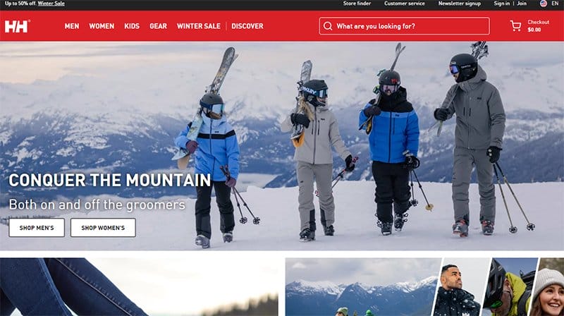 15. Helly Hansen - Best Red Website Design Examples