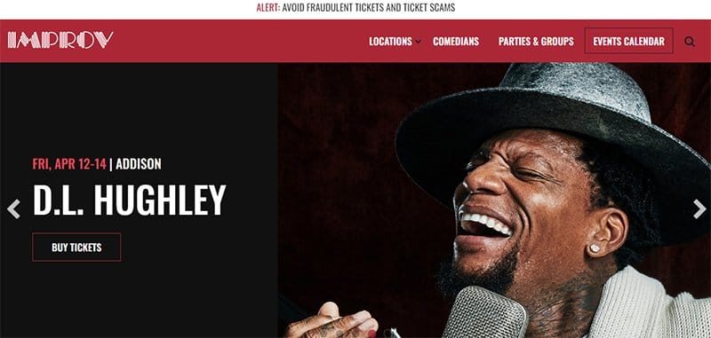 15. Improv Texas - Best Comedy Websites For Design Inspiration Example