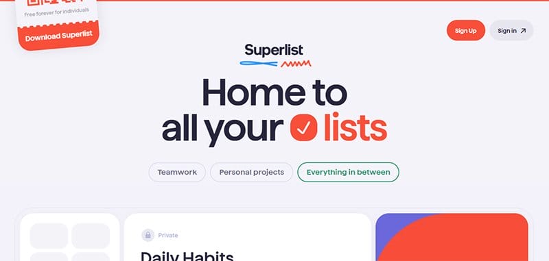 15. Superlist - Best Award-Winning Websites For Design Inspiration Example