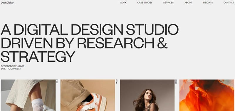 16. Dash Digital Studio - Gray Websites with Neutral Color Schemes Example