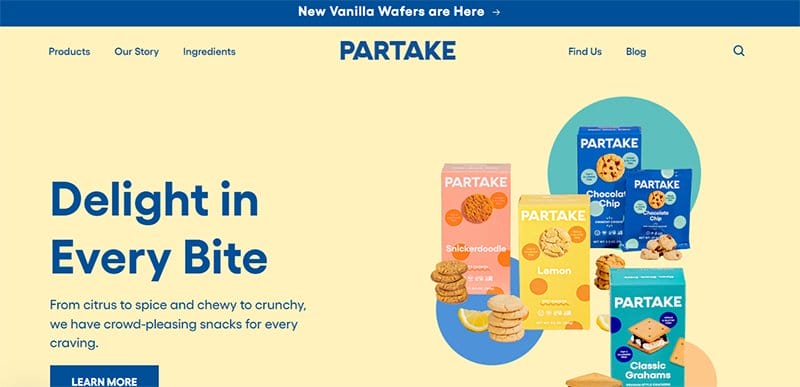16. Partake Foods - Excellent Website Redesign Example After