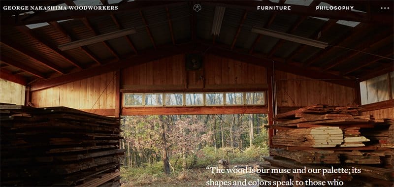 17. George Nakashima Woodworkers - Best Award-Winning Websites For Design Inspiration Example