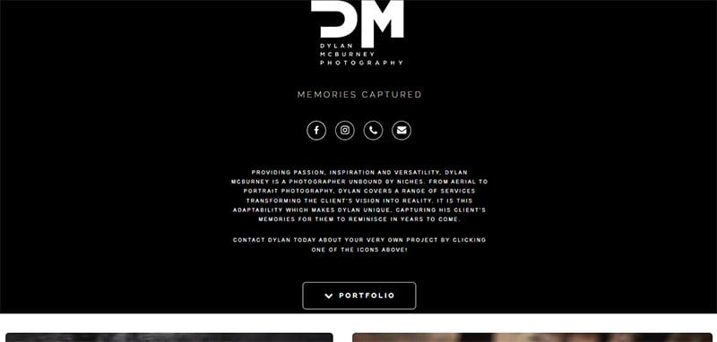 18. Dylan McBurney Photography - Free Website Examples For Design Inspiration Example