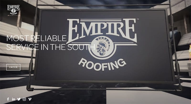2. Empire Roofing - Best Roofing Website Design Examples