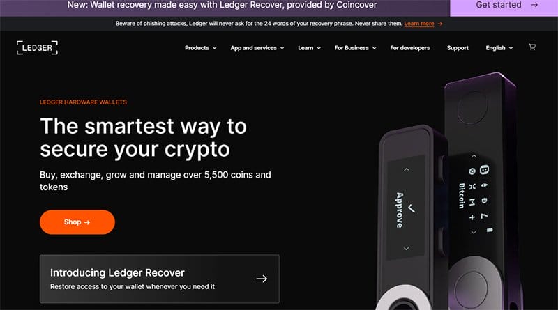 2. Ledger - Best Crypto Website Designs For Your Inspiration