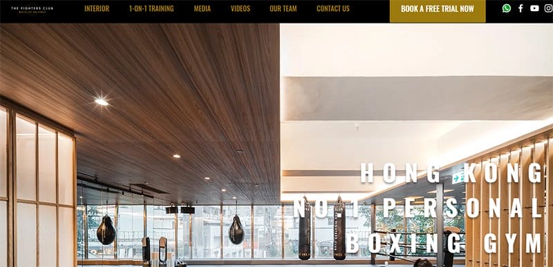 2. The Fighters Club - Best Training Websites Example
