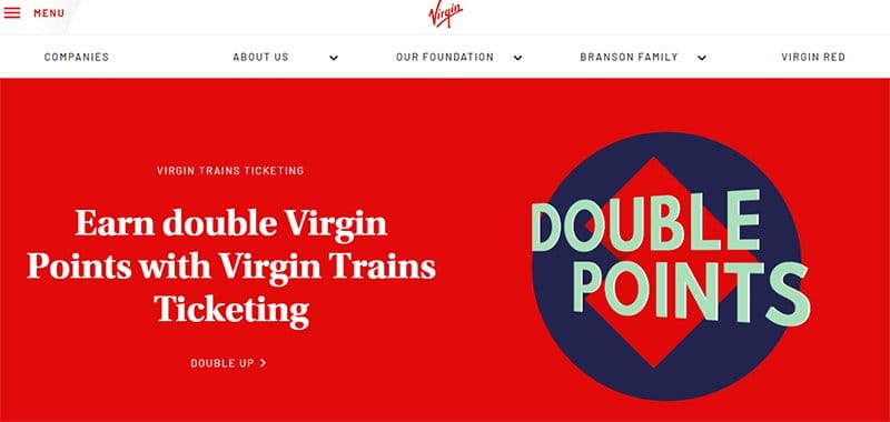 21. Virgin - List of Big Companies That Use Wix Example