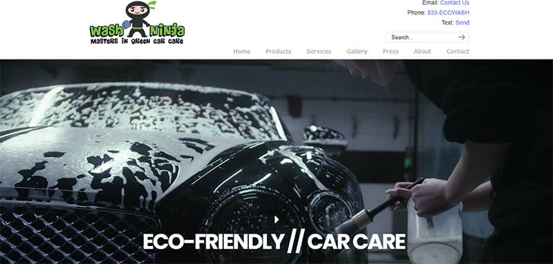 21. Wash Ninja - Best Car Wash Websites Example