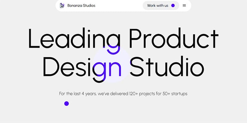 22. Bonanza Studios - Gray Websites with Neutral Color Schemes Example
