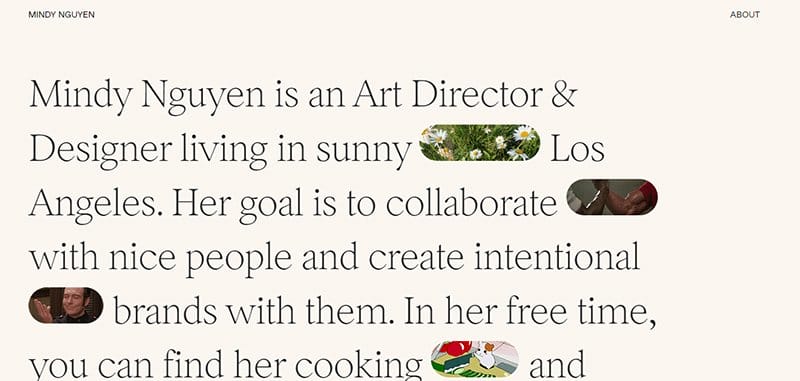25. Mindy Nguyen - Gray Websites with Neutral Color Schemes Example