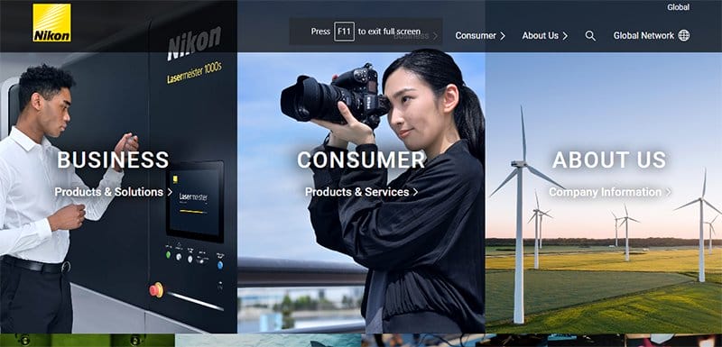26. Nikon - List of Big Companies That Use Wix Example