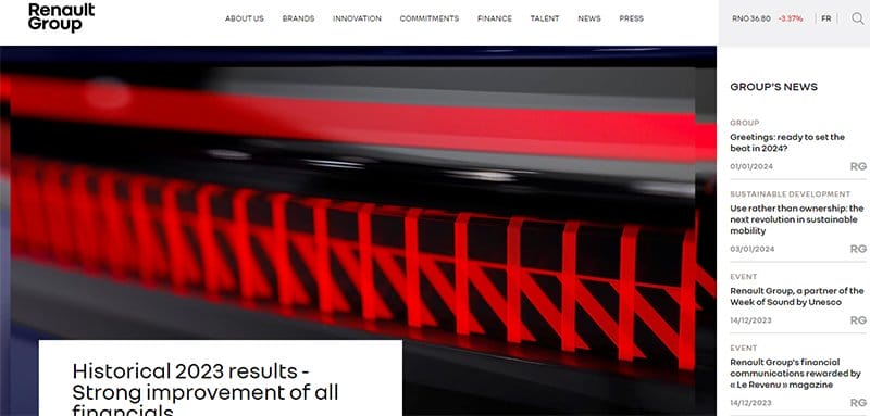 27. Renault Group - List of Big Companies That Use Wix Example