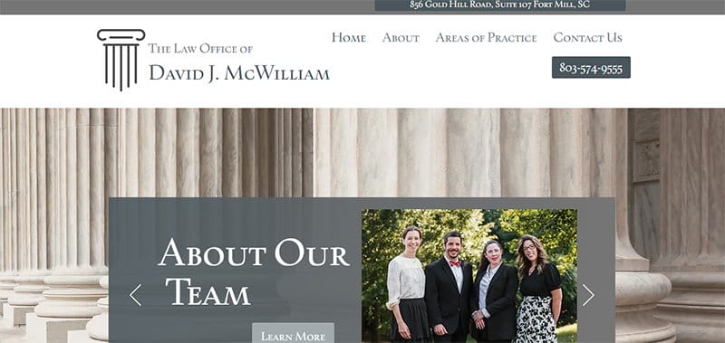 3. McWilliam Law - Best Advocate Website Design Example