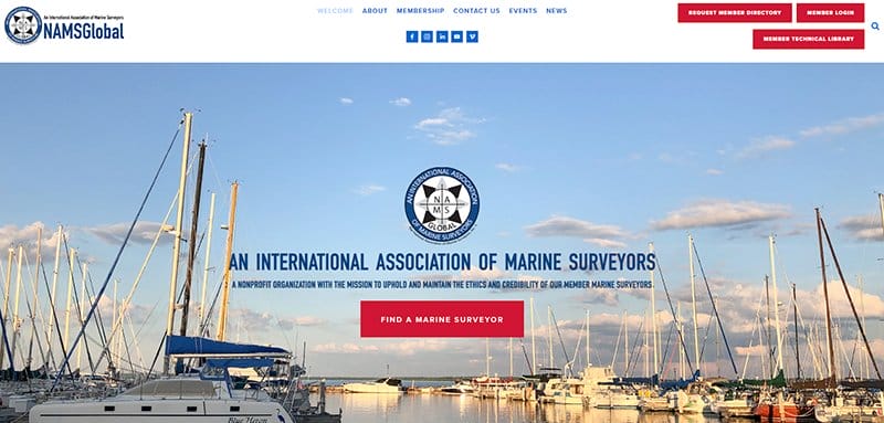 3. NAMSGlobal - Great Marine Website Examples