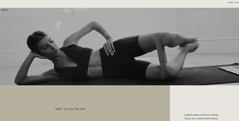 3. Pilates By Amanda - Gray Websites with Neutral Color Schemes Example
