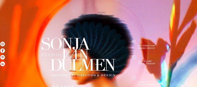3. Sonja Van Dulmen - Best Abstract Website Design Examples