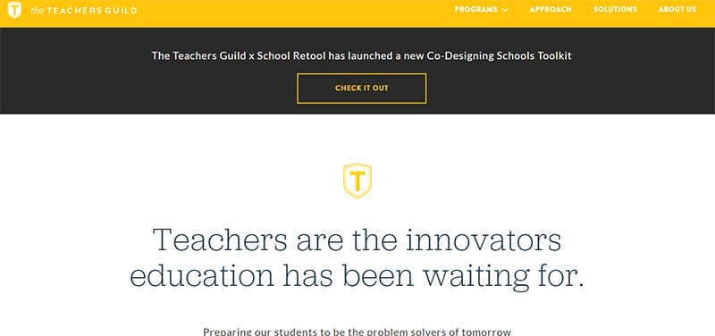 31. The Teachers Guild - Best Award-Winning Websites For Design Inspiration Example