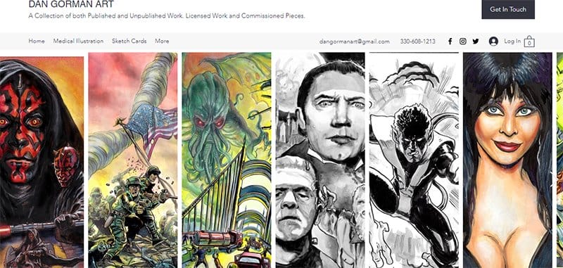 5. Dan Gorman Art - Examples Of Cartoonist Websites & Portfolios