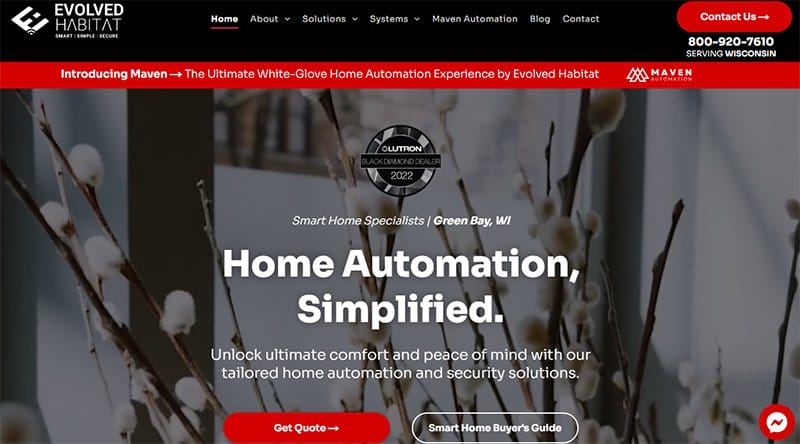 5. Evolved Habitat - Best Red Website Design Examples