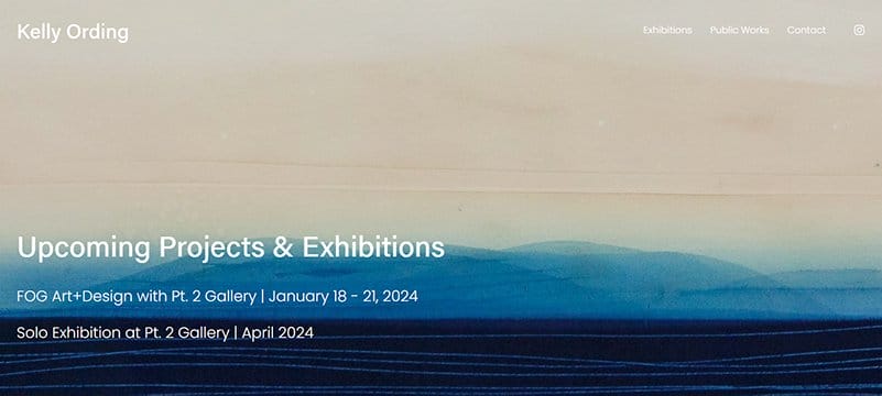5. Kelly Ording - Best Abstract Website Design Examples