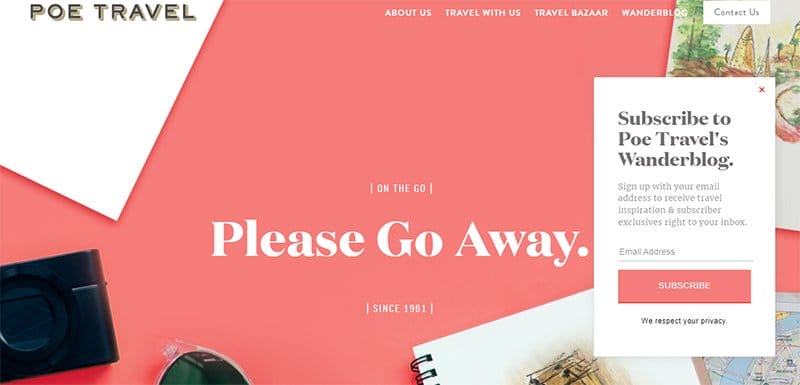 5. Poe Travel - Most Beautiful Vacation Rental Websites