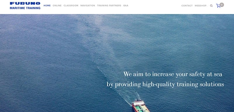 6. FURUNO Maritime Training - Great Marine Website Examples