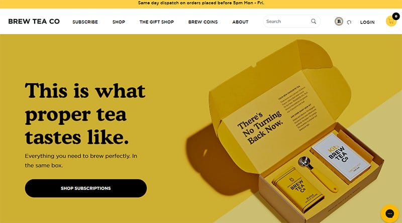 7. Brew Tea Co - Best Examples of Mobile Website Design