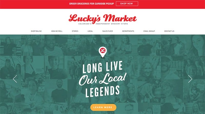 7. Lucky’s Market - Best Red Website Design Examples
