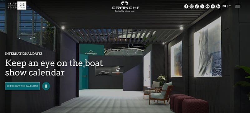 8. Cranchi Yachts - Best Yacht Website Design Example