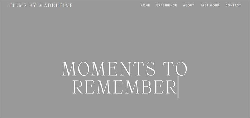 8. Films by Madeleine - Gray Websites with Neutral Color Schemes Example
