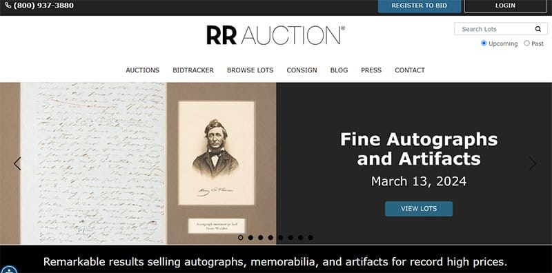 8. Rr Auction - Great Auction Websites Example