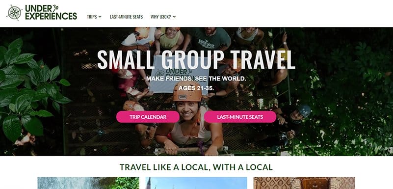 8. Under 30 Experiences - Most Beautiful Vacation Rental Websites