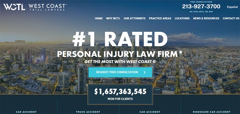 8. West Coast Trial Lawyers - Best Advocate Website Design Example