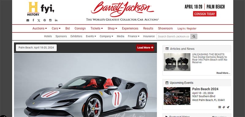 9. Barrett Jackson Auction Company - Great Auction Websites Example