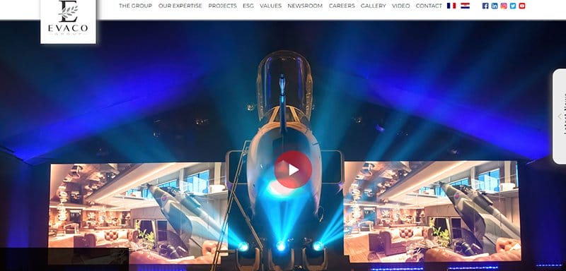 9. Evaco Group - Great Marine Website Examples