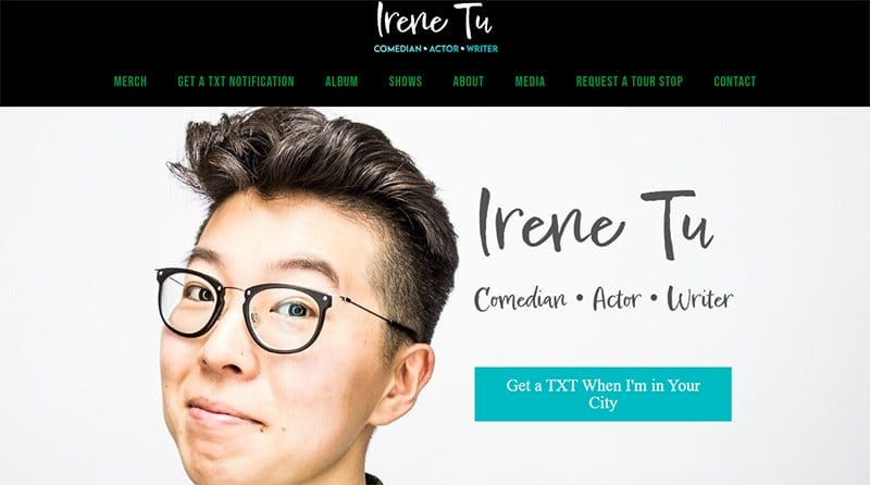 9. Irene Tu - Best Comedy Websites For Design Inspiration Example