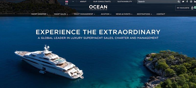 9. Ocean Independence - Best Yacht Website Design Example