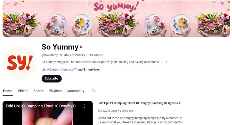 So Yummy - Great Faceless YouTube Channel Ideas