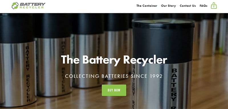 1. Battery Recycler - Great Electronics Website Examples