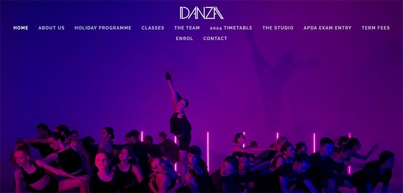 1. DANZA Dance Studios - Best Dance Studio Web Design Idea